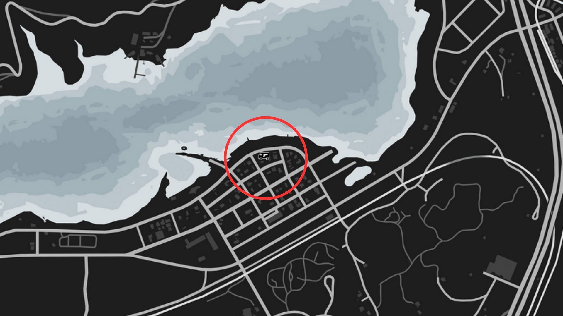 The exact coordinates of the GTA Online Gun Van Location Today (Image via Rockstar Games)